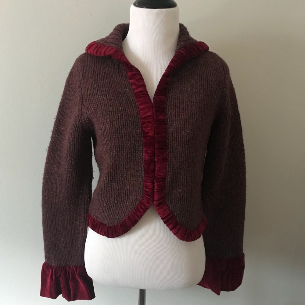 Anthropologie lambswool clasped heavy cardigan